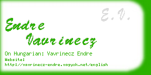endre vavrinecz business card